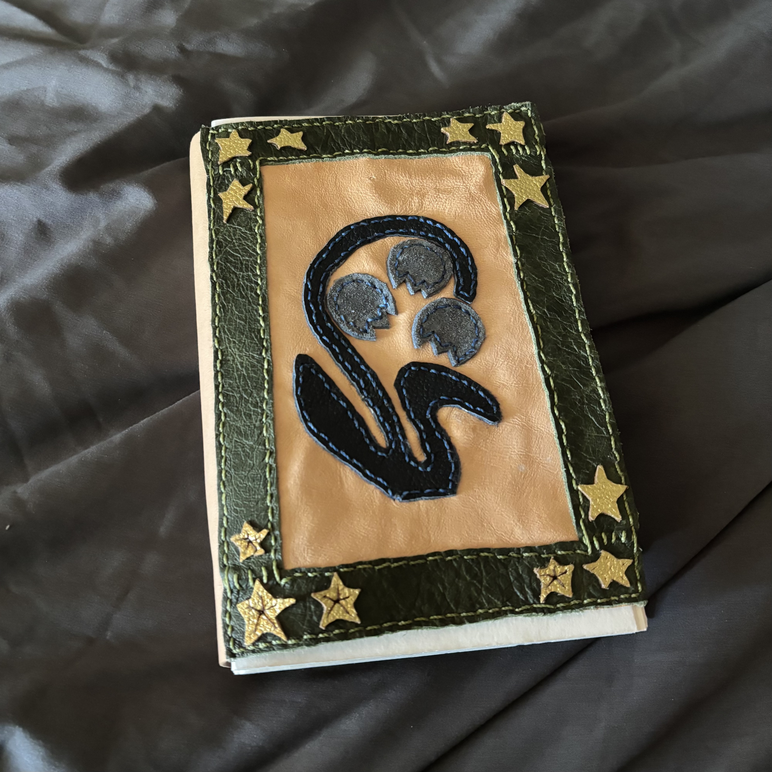 Handcrafted Leather Journal Cover Flower